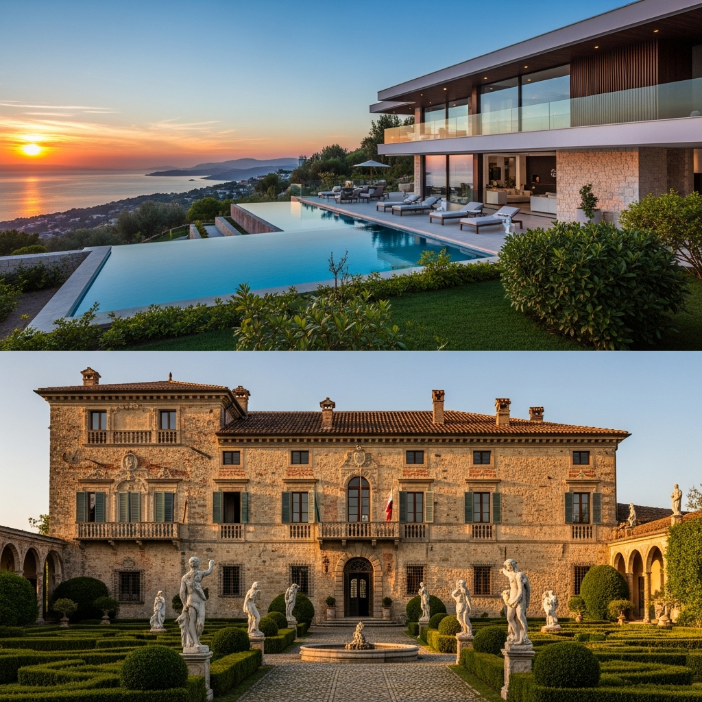 Villa di lusso con piscina panoramica per produzioni cinematografiche